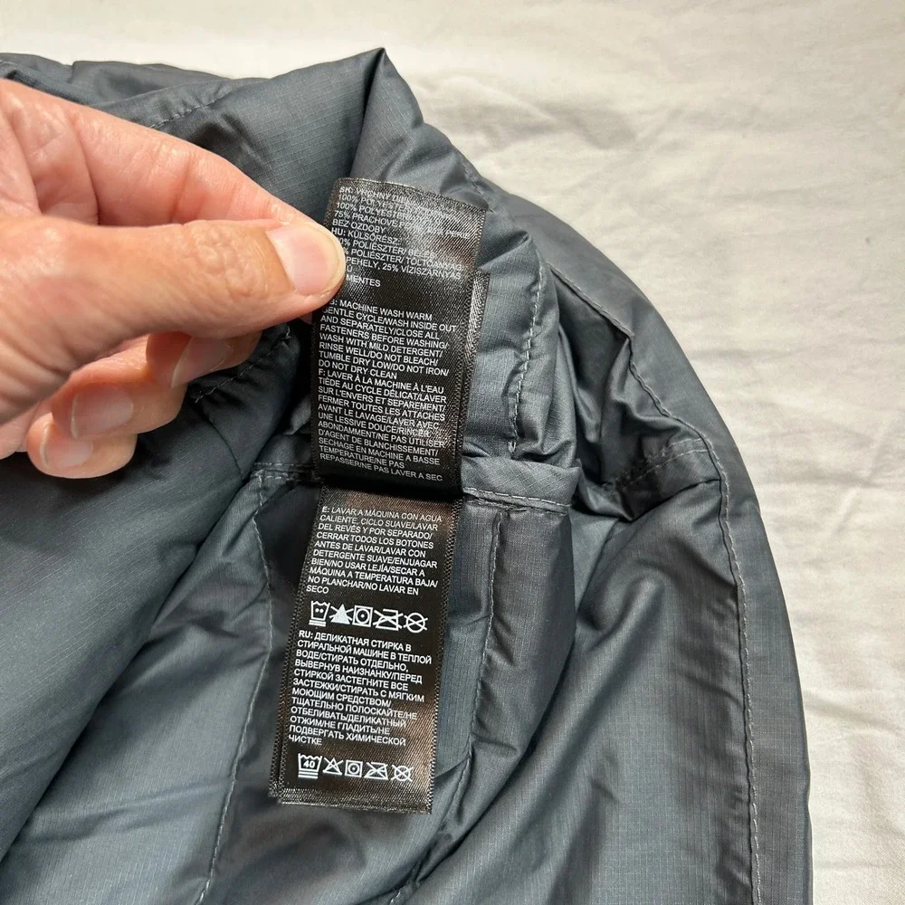The North Face 550 Down Puffer Jacket Mens XXL Gray Ripstop Full Zip Insulated